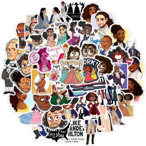 50pcs Hamilton Musical Stickers Luggage Motorcycle Trolley Case Notebook Waterproof Stickers Can Be Customized Wholesale