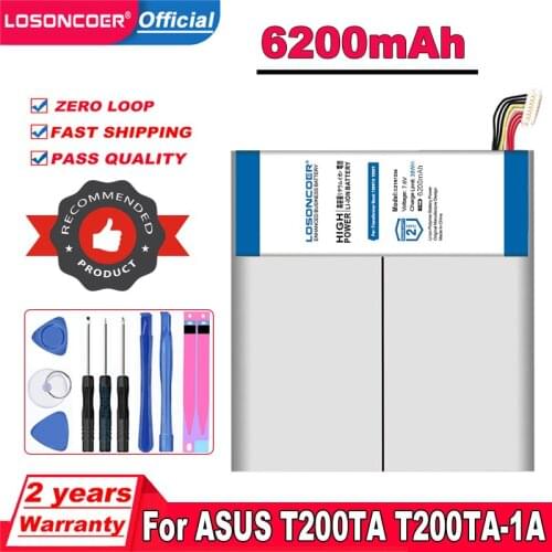 LOSONCOER 5600mAh C21N1334 Laptop Battery For ASUS Transformer Book T200TA 12" T200T T200 1A 1K 200TA-C1-BL Tablet PC 7.6V 38WH