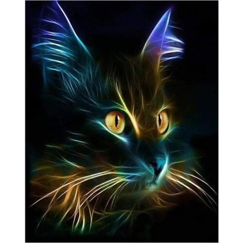 Xaviera 5D Diy Diamond Painting Black Cat Full Drill Embroidery Mosaic Cross Stitch Picture of Rhinestone Home Decor Kids Room