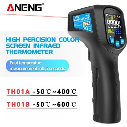 ANENG TH01B Digital infrared Thermometer IR laser Temperature Sensor Gun No Contact Thermometre -50~600C Meter Pyrometer