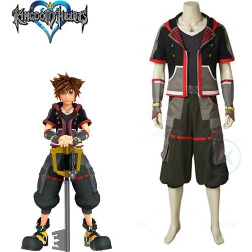 Anime Game Kingdom Hearts III Sora Cosplay Costume Outfit Uniform Full Suit Halloween Carnival Costumes