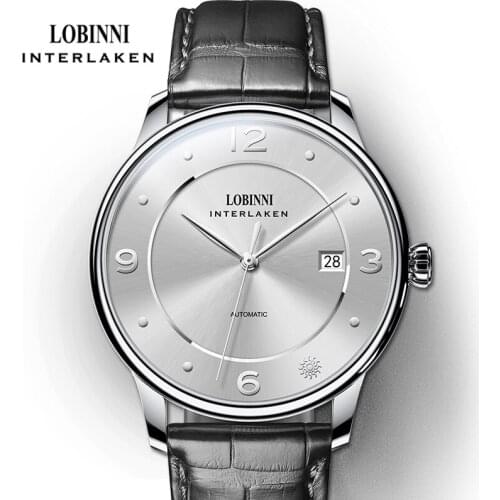 LOBINNI Top Brand Automatic Mechanical Wrist Watch Men Dress Watches Seagull Movement Watch Date Sapphire Glass Waterproof Clock