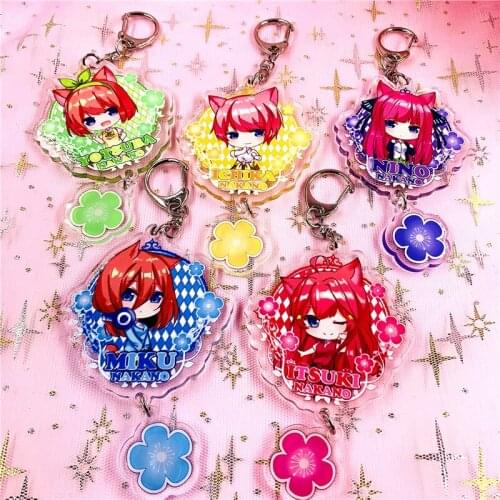 Anime The Quintessential Quintuplets Keychain Cartoon Figure Go-Toubun No Hanayome Acrylic Key Ring