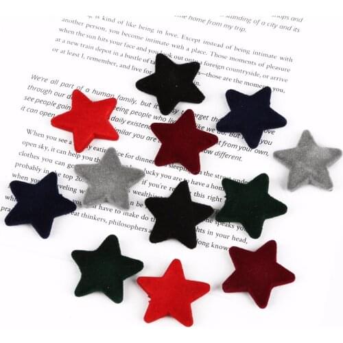 28*6mm 10-20pcs/bag Star Velvet Covered Pompom Beads Charms Pendant for DIY Necklace Earring Bracelet Jewelry Making Handmade