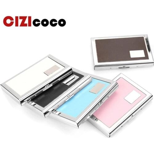 New Solid Men Stainless Steel Credit Card Holder Id Business Card Case Wallet For Women 6 Colours