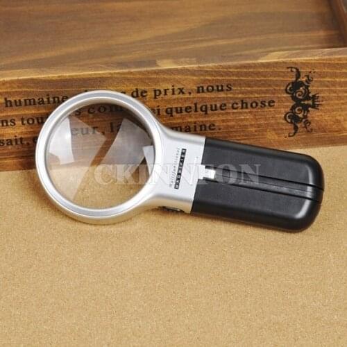 DHL 50pcs 3X multi-function folding manifier with LED light jewelry magnifiers,handheld reading magnifying glass