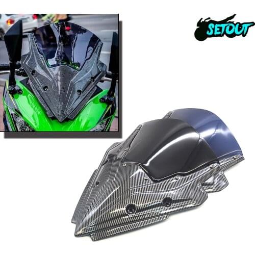 For Kawasaki ninja650 ninja 650 2017 2018 2019 motorcycle carbon fiber windshield motorsport sun visor deflector