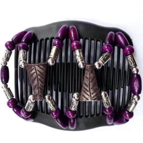 Purple silver grey leaves beads magic comb 50 pcs/lot classical comb easy updo special comb