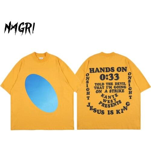 NAGRI Fashion Kanye West T Shirt Men JESUS IS KING Hip Hop Streetwear Cotton Summer Letter Print Tops T-Shirts