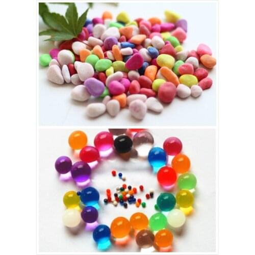 Crystal Soil+colors stones(200g) Hydrogel Gel Polymer Water Beads Flower/Wedding/Decoration Maison Growing Water Balls