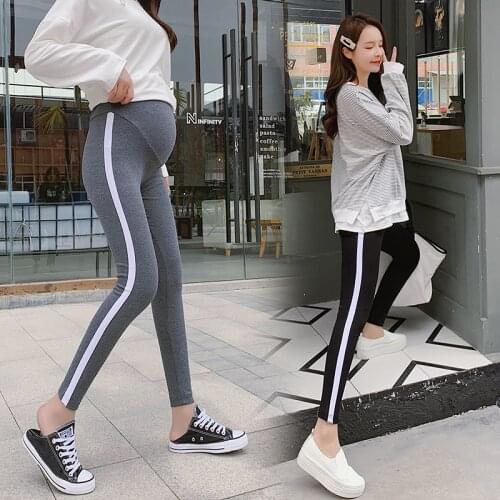 068# Spring Casual Maternity Legging Elastic Waist Belly Sports Cotton Clothes for Pregnant Women Autumn Pregnancy Pencil Pants