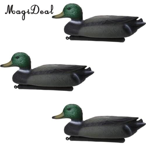 MagiDeal 3 Pieces Hunting PE Plastic Duck Decoy Drake with Floating Keel Garden Decor