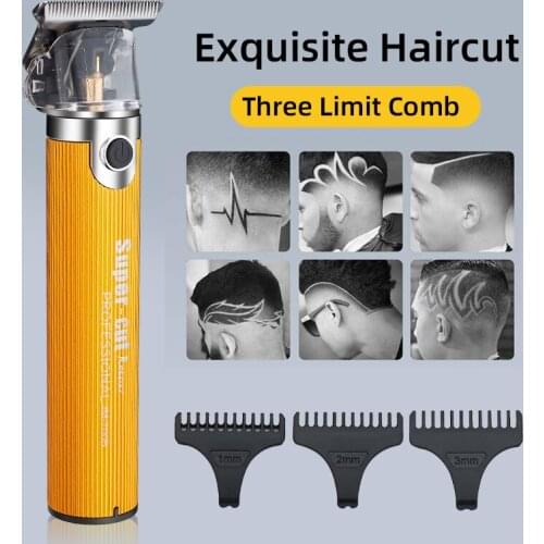 T Hair Clipper Professional Electric Hair Trimmer Cordless 0mm Men Barber Cutting Machine Chargeable Hair Trimmer Beard Cutter