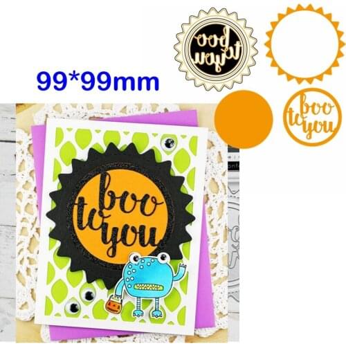 Boo To You In Circle Metal Cutting Dies Phrase In Circle Die Cuts For Card Making Scrapbooking Decoration Crafts New 2019