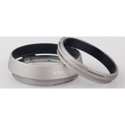 10 Pieces Metal X100 Lens Adapter + LA-49 Lens Hood for Fujifilm Fuji X100 X100S X100T X100F X100V X70 Camera