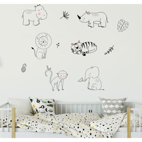 New Shy Red Face Animal Creative Wall Stickers Simple for Kids Bedroom Living RoomDecoration Sticker Wholesale Custom Baby Room