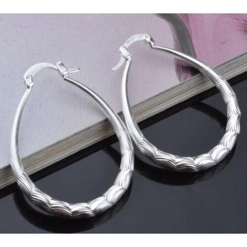 Pendientes Silver-plated-jewelry Mujer Earrings Brincos Plata Long Orecchini Oorbellen Women A1t3 Jewelry Hoop Silver 170