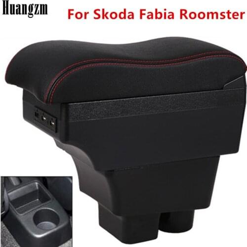 For Skoda Fabia Roomster armrest box central Store content box with cup holder ashtray decoration products With USB interfac