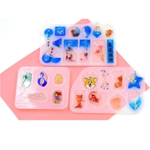 Epoxy Resin Card Silicone Molds DIY Dried Flower Jewelry Pendant Tool Resin Charms Making Mould