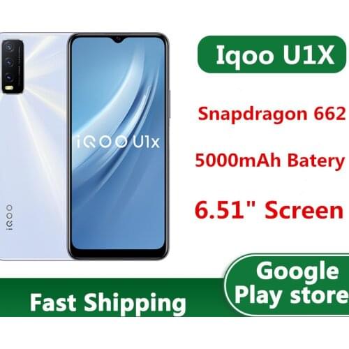 In Stock Vivo iqoo U1x 4G LTE Mobile Phone 13.0MP Cameras Android 10.0 6.51" 60HZ 18W Charger Face ID Snapdragon 662 Fingerprint