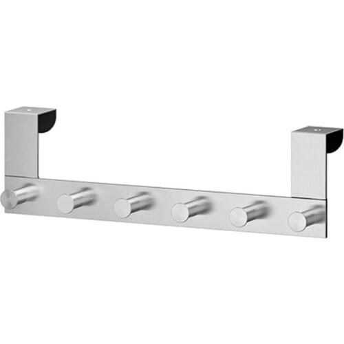 Rack Home Office Storage Stainless Steel Organizer Removable Bathroom Sturdy Bar Multipurpose Clothes Hat Hook Door Back Hanger