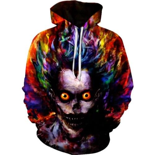 Spring 2019 womens 3d-printed long-sleeved casual pullovers new long-sleeved hip-hop mens and womens sports hoodies