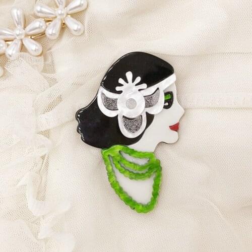 ZiccoWong Brooches Girl On Clothes