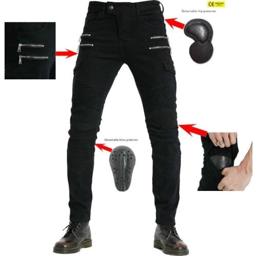07 motorcycles ride jeans men straight loose locomotive drop cross-country pants protective devices