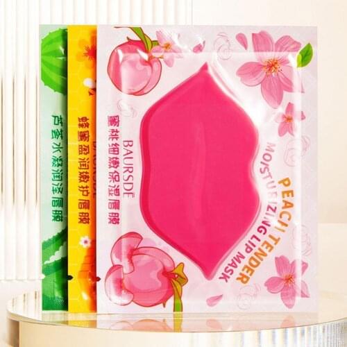 1pcs Collagen Nourishing Lip Mask Lip Care Moisture Aging Anti Patch Wrinkle Fruits Pad Gel Lips Labial Patches Essence E9K1