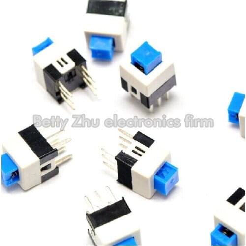 100PCS/LOT 7 * 7MM flat head self-locking switch double / 6 feet dedicated charger