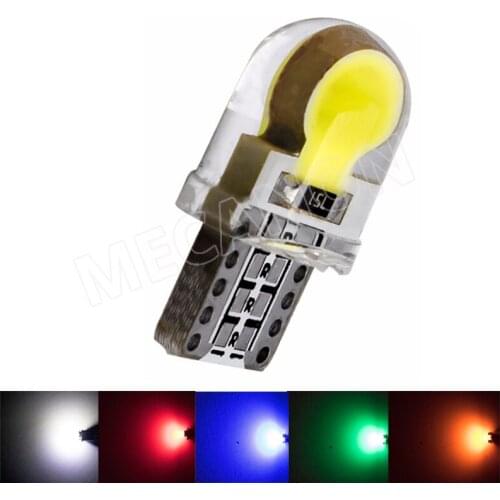 100pcs T10 W5W 168 Car LED Silica Gel COB Interior Dome Light Bulbs Silicone Shell Auto Wedge Reading Door Lamp White Red DC12V