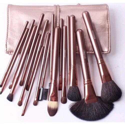 18 PCS / Set Professional Cosmetic Brush Cosmetic Suit Animal Hair Wool + Pony Hair Makeup Eye Shadow Make up Brushes Eyeliner