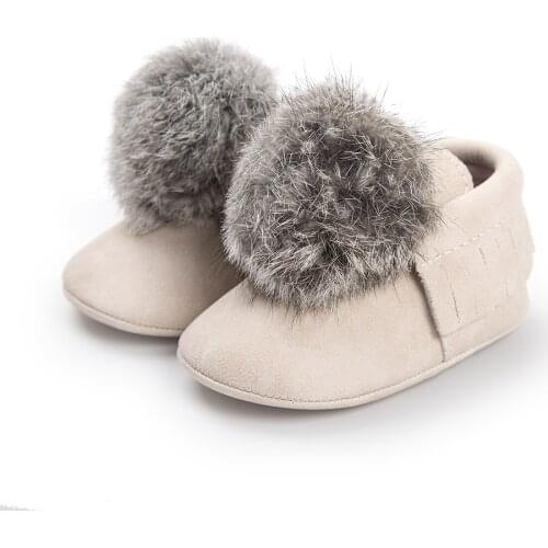 2019 Brand Newborn Baby Girls Pom Pom Shoes Cute Boots Warm Slippers Crib Shoes