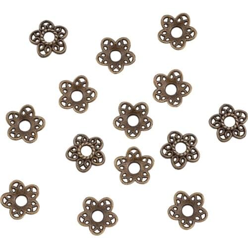 800pcs 12x11.5x3mm Antique Bronze Tibetan Silver Hollow Flower Floret Bead Caps with 3mm Hole Jewelry Accessories Wholesales