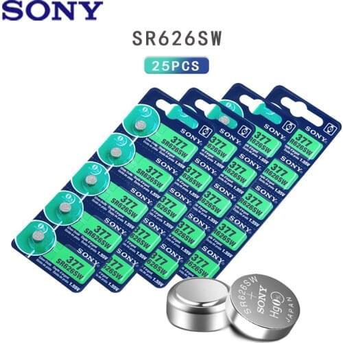 25pcs Sony 1.55V AG4 Battery SR626 377 LR626 LR66 SR66 SR626SW 377A Button Cell Watch Coin G4 Batteries For Gadgets Watches