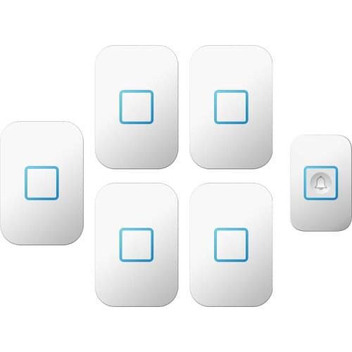 Home Welcome Wireless Doorbell Waterproof 1 Button 5 Receiver 300M Remote US EU UK AU Plug Home LED Light Door Ring Bell Chime