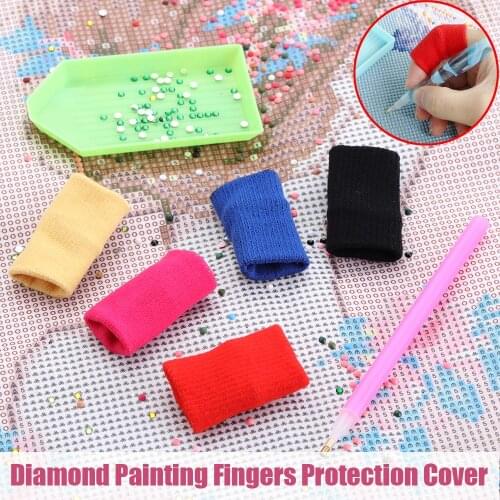 5D Diamond Painting Tool Finger Protection Cover Diamond Tray Drills Pen Hand Pain Relief Finger Sleeves Embroidery Cross Stitch