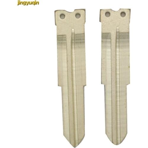 Jingyuqin 10pcs Remote Car Key Fob Uncut Blade For Ssangyong Actyon Kyron Rexton Insert Emergency Blank Replacement
