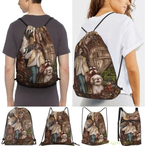 Labyrinth Men Purpose Drawstring Backpack Bags Women Outdoor Travel Backpacks Gym Training Swimming Fitness Bag