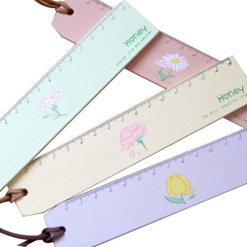 DIY Small Candy Color Wooden Ruler Drafting Tools Cute Ruler Auxillary Ruler Kawaii Straight Ruler Drafting Supplies 4 Choices