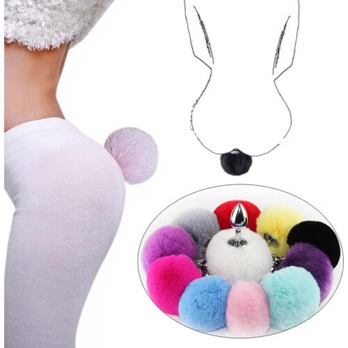 Metal Anal Butt Plug Plush Rabbit Tail Sex Adult Games Fetish Erotic Vibrator Sex Toys For Woman/Men Couples Prostate Massager