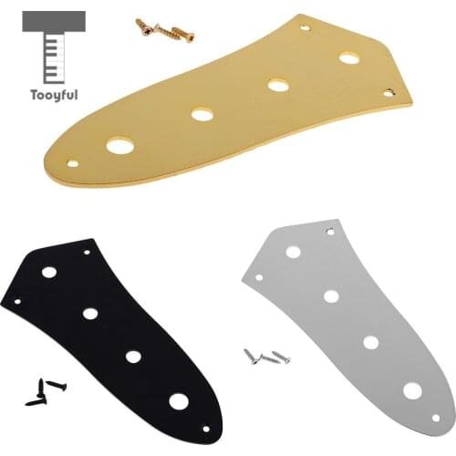 Tooyful 4 Holes Vintage Control Plate Metal For Jazz JB Style Bass Instrument Accessories