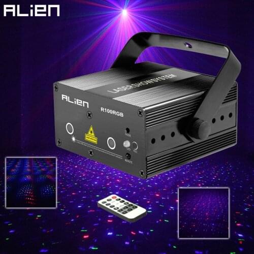 ALIEN Mini RGB Star Dot Laser Light Projector Stage Lighting Effect DJ Disco Party Christmas Music Show Lights With IR Remote