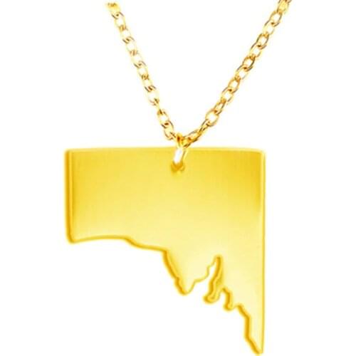 Trendy Australia Map Necklace South Australia Stainless Steel Necklace Woman Jewelry H0485