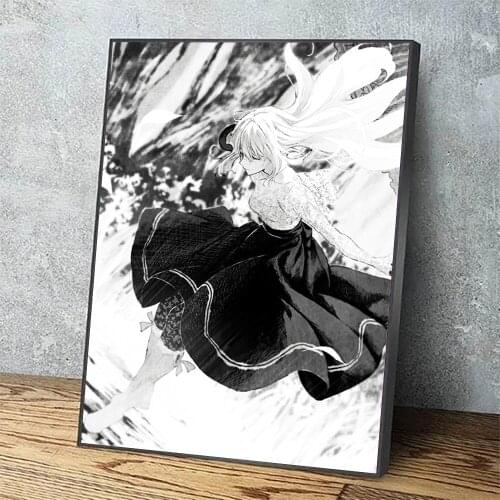 Modular Picture Violet Evergarden Canvas Painting Wall Art Cute Girl Black Posters Print Modern Living Room Home Decor Framework