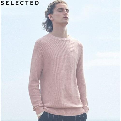SELECTED Mens cotton long-sleeved round neck Pure Color Autumn Winter sweater | 419124526