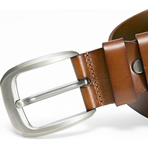 Brand Genuine Leather Pin Buckle Vintage Casual Men Belt Red Brown Cowbody Jeans Belt Strap
