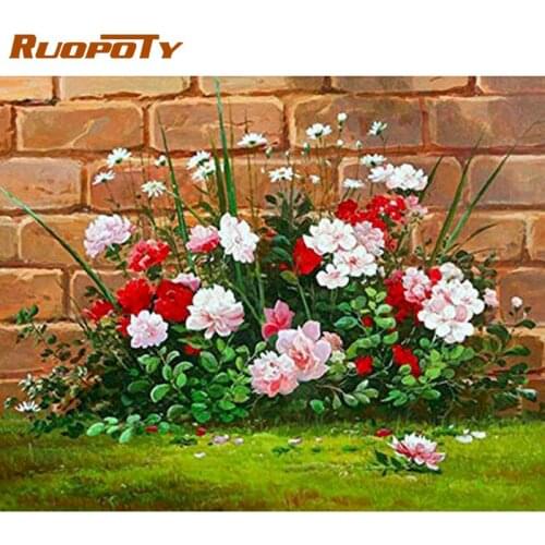 RUOPOTY Colorful Flower Under Wall Painting By Numbers For Adults Children Diy Framed On Canvas Home Decor Picture By Number
