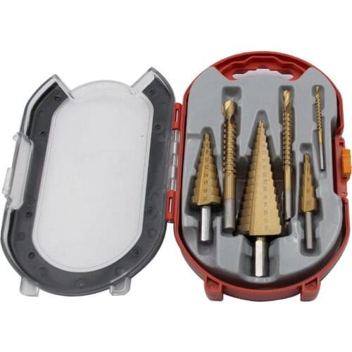 6Pcs HSS Hex Step Drill Bit Set 4-12/20/32mm Metal Hole Cutter Wood Cone Core Drilling Hole Saw Tool Higher Precision Hand Tools