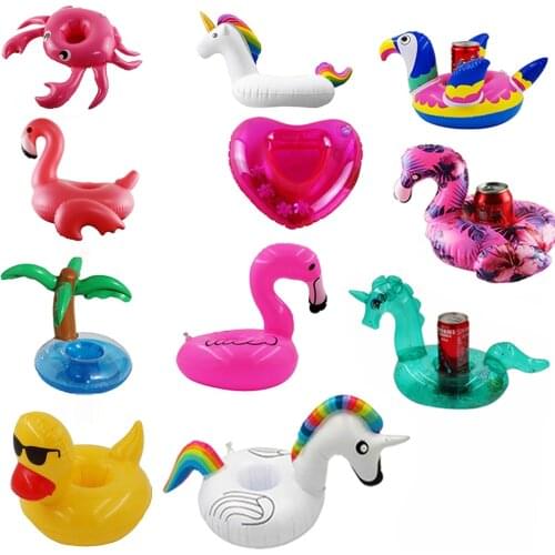 Inflatable Cup Holder Unicorn Flamingo Drink Holder Swimming Pool Float Bathing Pool Toy Party Decoration Bar Coasters Holder